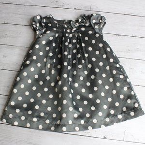 Carter's Baby Girl's Gray Satin Dress Size 6 Months Pleats Bow